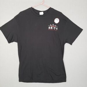 Smithsonian Institution SR-71 Blackbird Aircraft Graphic Tee Shirt Black Size L